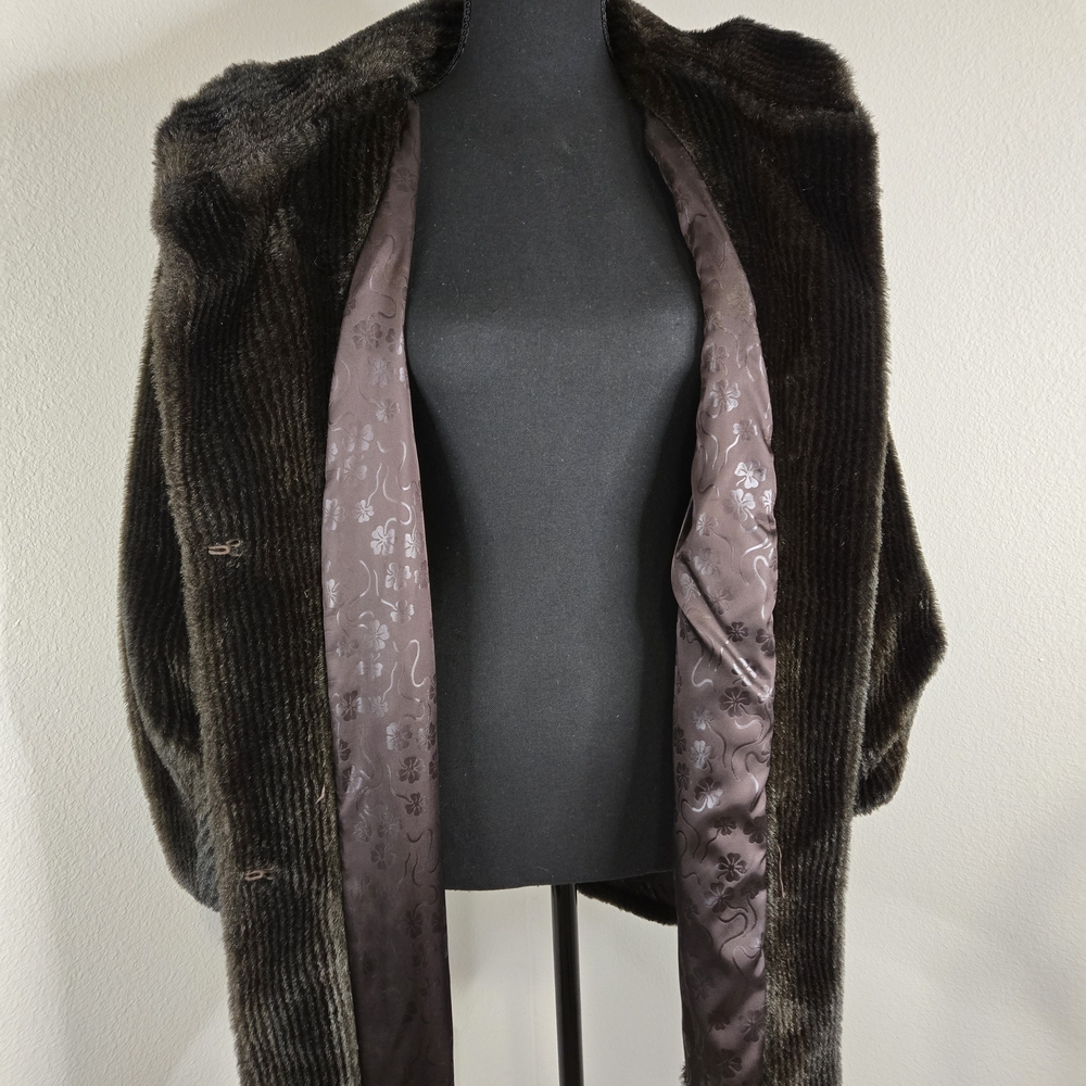 Vintage 1980's Faux Fur Jacket in Rich Brown